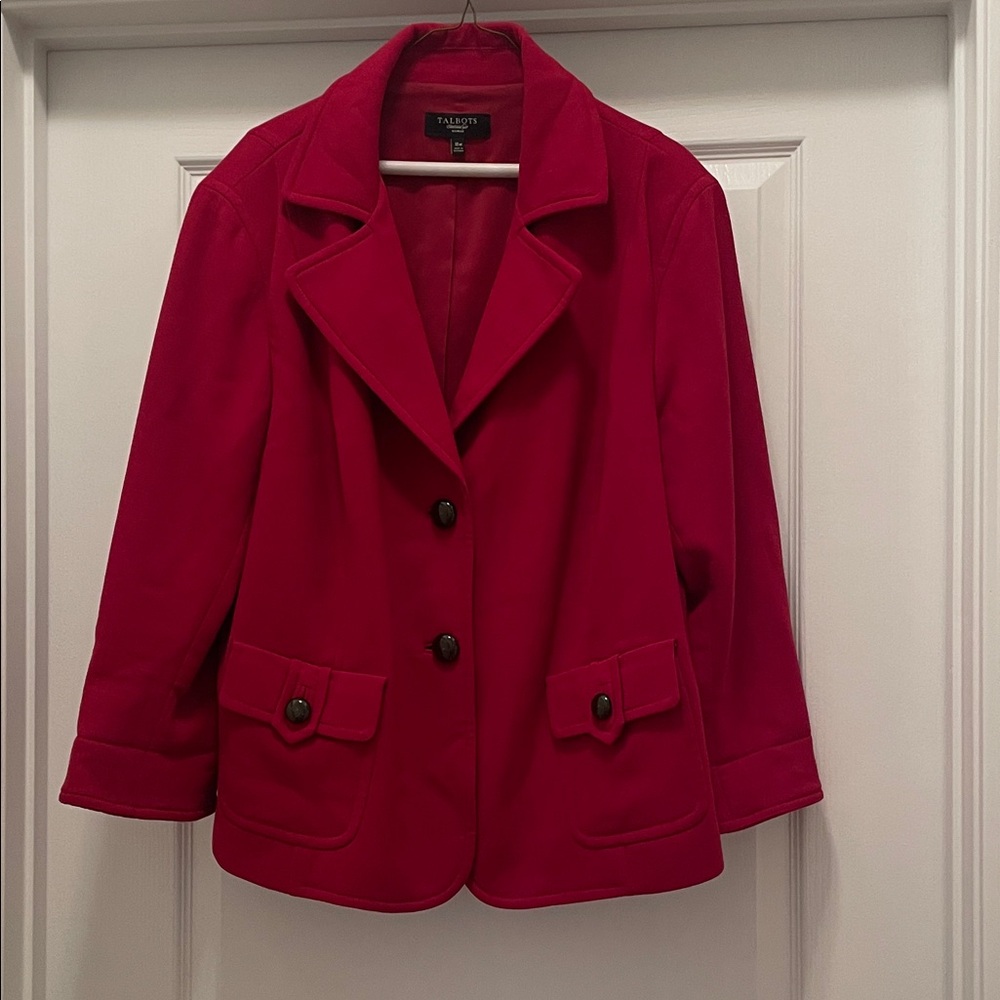 Talbots Women's Vibrant Red‎ Blazer - 100% Wool